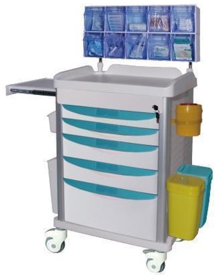 ABS Anesthesia Medical Mobile Carts Crash Trolley Equipment With Drawers