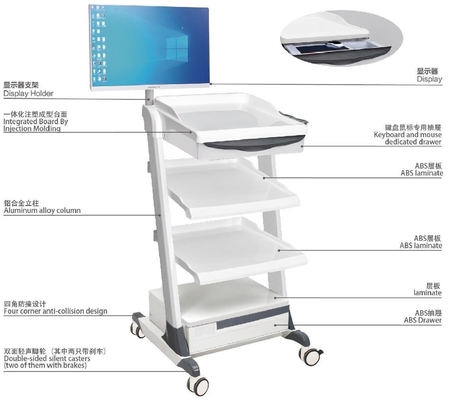 Oem Stainless Steel ABS Nusring Medical Trolley Cart Instrument For Anaesthetic