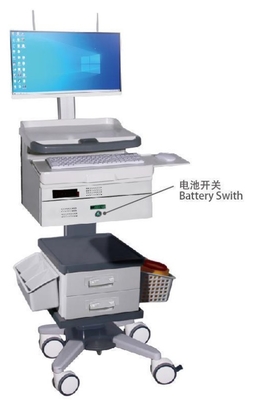 Wirless Medical Workstation Trolley ABS Treatment Hospital Crash Carts for Nusring